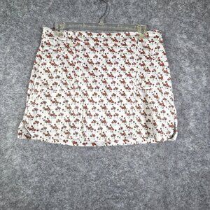 Lady Hagen Golf Skort Skirt Women's 14 White Orange Floral Flowers Stretch